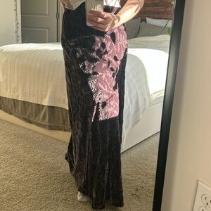 Banana Republic Velvet Maxi Skirt - Black